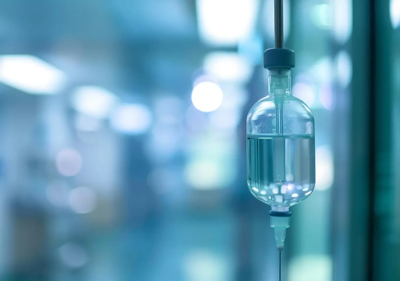 Detoks alkoholowy Zduńska Wola: butelka infuzyjna zawieszona w gabinecie